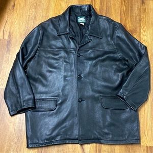 Roots Vintage Black Leather Coat (XXL)